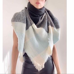 Fall Winter Oversized Blanket Wrap Scarf- MINT